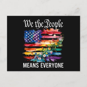 We The People Means Everyone Rainbow LGBT Gay Lesb Holiday Postcard