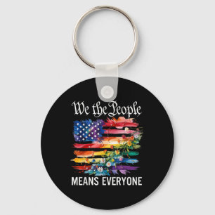 We The People Means Everyone Rainbow Lgbt Gay Lesb Key Ring