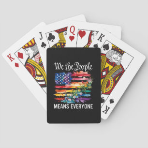 We The People Means Everyone Rainbow LGBT Gay Lesb Playing Cards