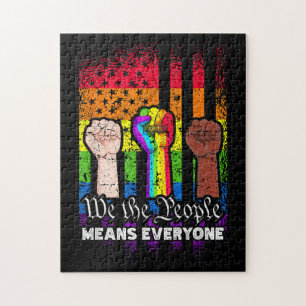We The People Means Everyone US Constitution LGBT  Jigsaw Puzzle