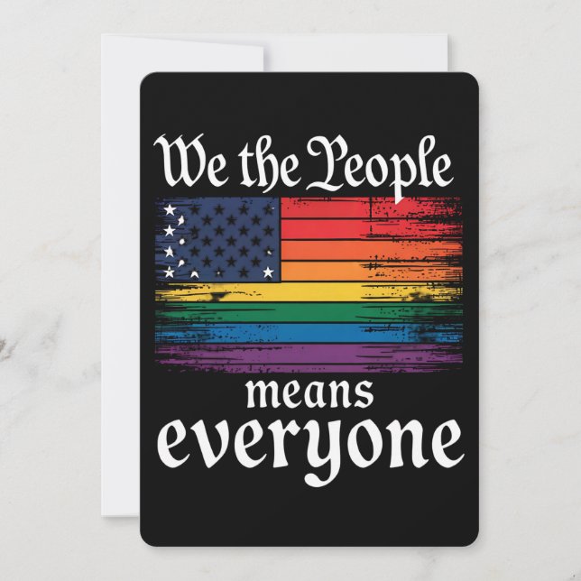 We The People Means Everyone USA Flag LGBTQ Invitation (Front)
