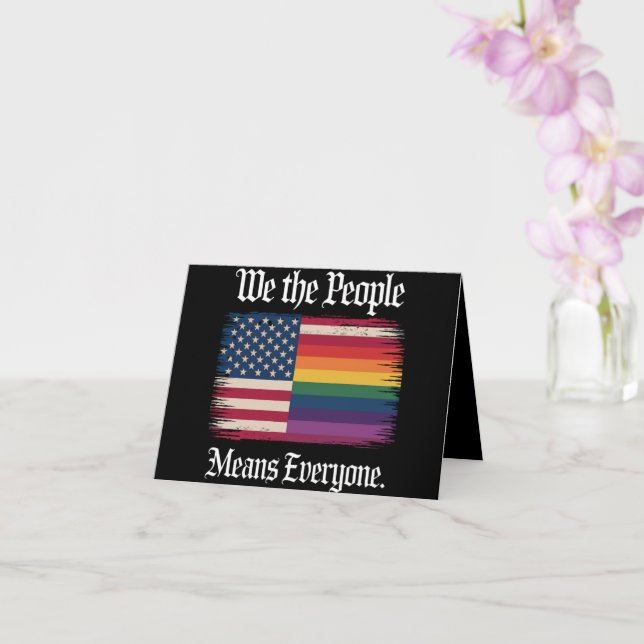 We The People Means Everyone Usa Lgbt Equality  Card (Orchid)