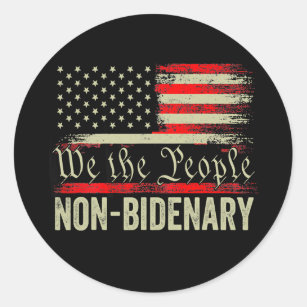 We The People Non Vintage US America Flag  Classic Round Sticker