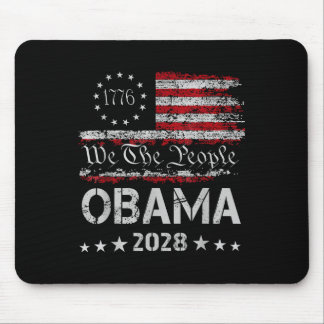 We The People Obama President 2028 Vintage Us Flag Mouse Mat
