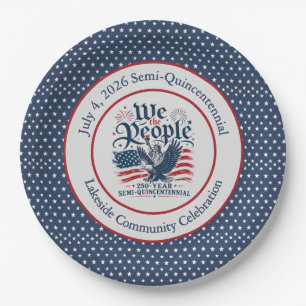 We the People Personalised 250 Year 4th of July Paper Plate