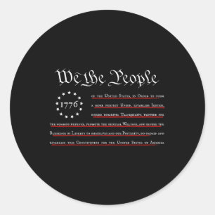 We The People Preamble Us Constitution 4th Of July Classic Round Sticker