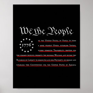 We The People Preamble Us Constitution 4th Of July Poster