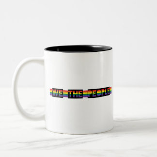 We The People Rainbow Pride Stripe Two-Tone Coffee Mug