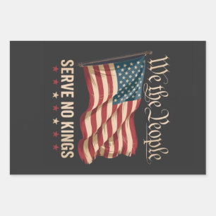 We The People Serve No King USA Patriotic Wrapping Paper Sheet