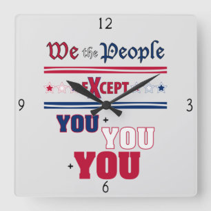 We the People Square Wall Clock