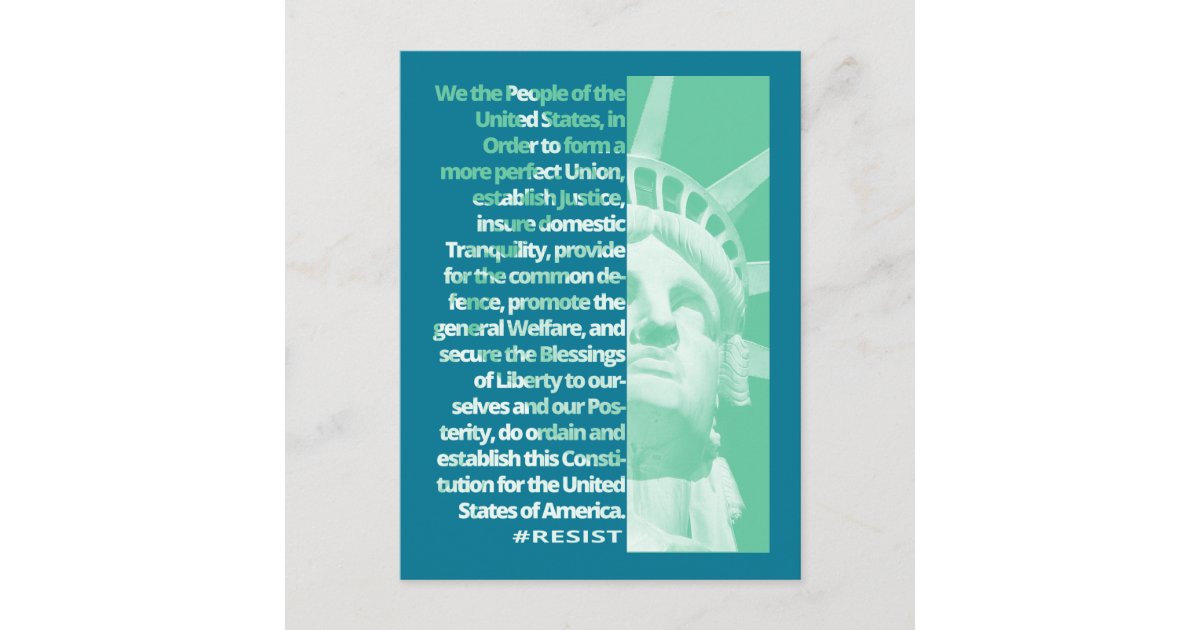 We The People Statue Of Liberty RESIST Postcard Zazzle