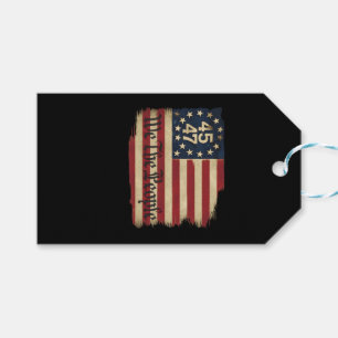 We The People Trump 45 47 Distressed Vintage Flag Gift Tags