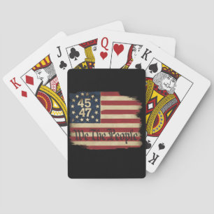 We The People Trump 45 47 Distressed Vintage Flag Playing Cards