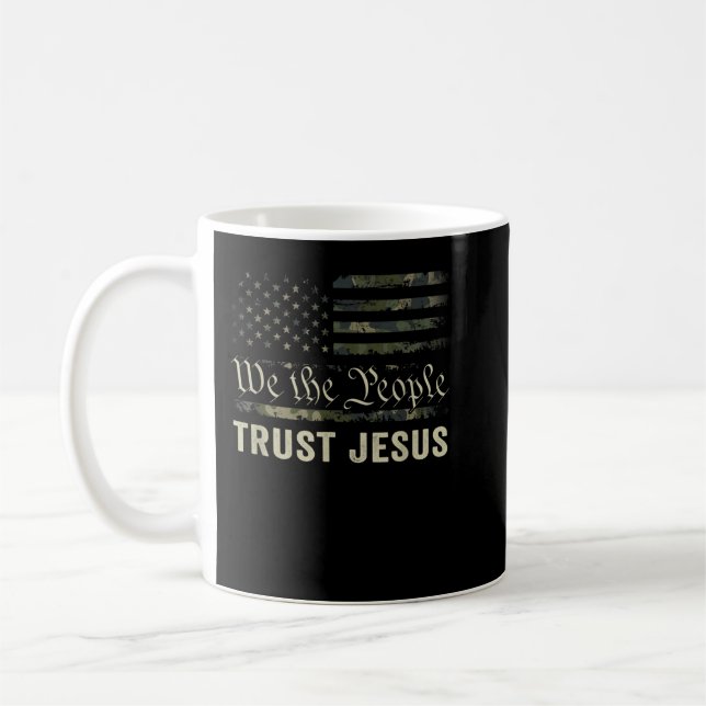 We The People Trust Jesus - Patriotic Christian Ca Coffee Mug (Left)