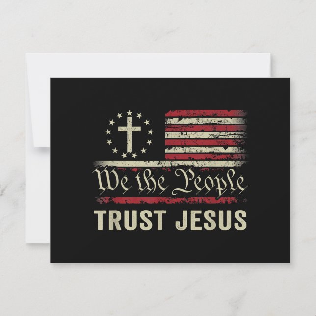 We The People Trust Jesus - USA Flag Christian Pat (Front)