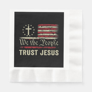 We The People Trust Jesus - USA Flag Christian Pat Napkin