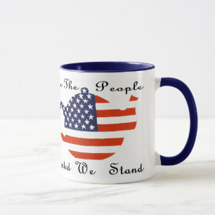 We The People United We Stand Ringer Tea Party Mug