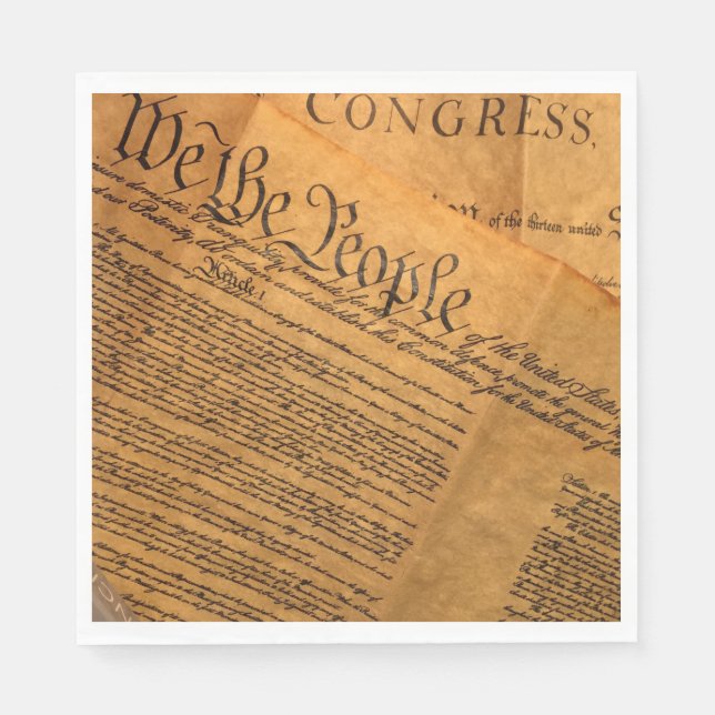 We the People US Constitution Fourth of July Party Napkin (Front)