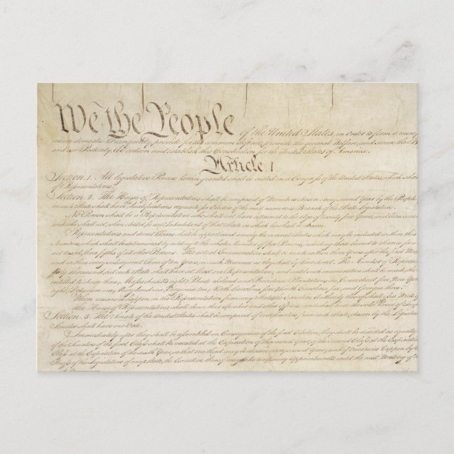 We the People USA Constitution Article 1 Postcard (Front)
