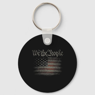 We The People Usa Flag 4th Of July Us Distressed G Key Ring
