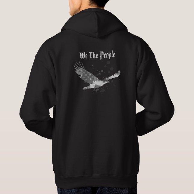 *~* We The People USA Flag Eagle American Black Hoodie (Back)