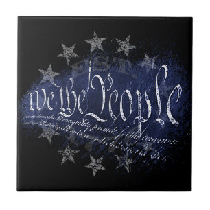 WE THE PEOPLE Vintage 13 Stars 1776 Ceramic Tile