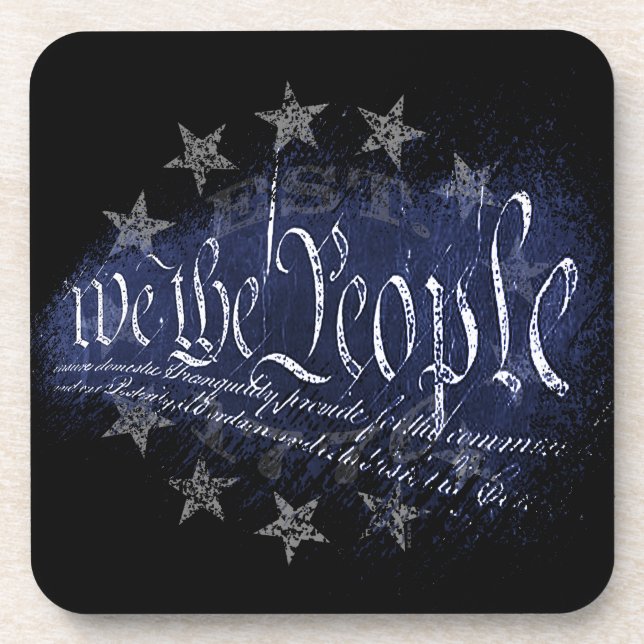 WE THE PEOPLE Vintage 13 Stars 1776 Coaster (Front)