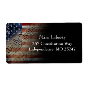 We The People Vintage American Flag Address