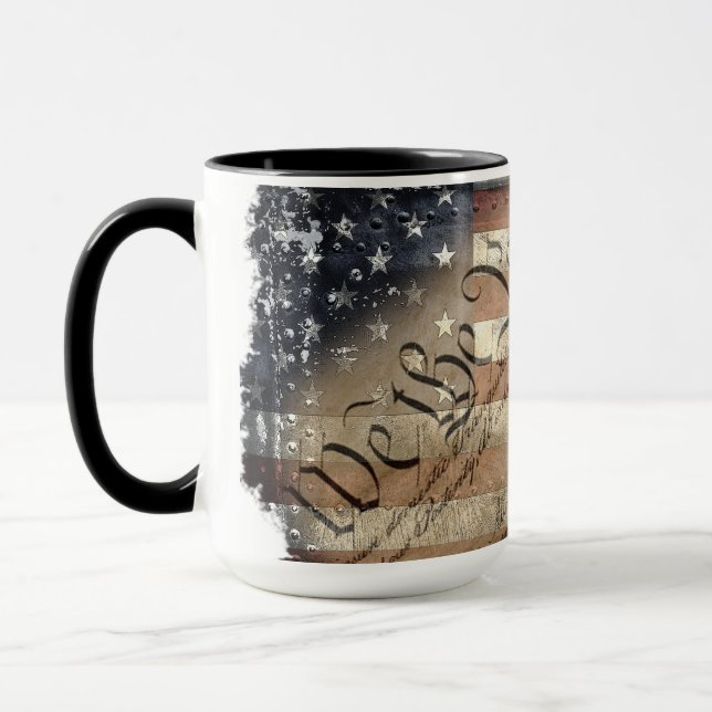 WE THE PEOPLE VINTAGE AMERICAN FLAG MUG (Left)