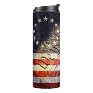 WE THE PEOPLE Vintage Betsy Ross American Flag Thermal Tumbler