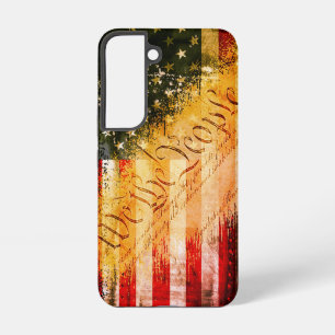 WE THE PEOPLE Vintage Retro Rock American Flag Samsung Galaxy Case