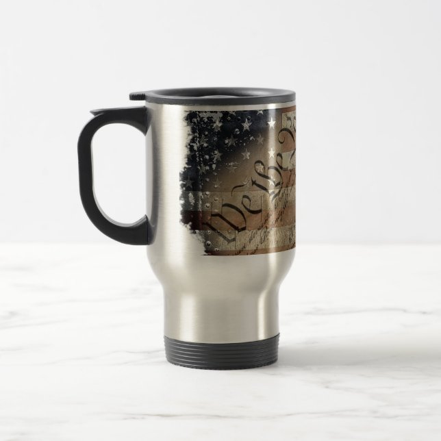 WE THE PEOPLE VINTAGE USA FLAG Stainless Mug (Left)