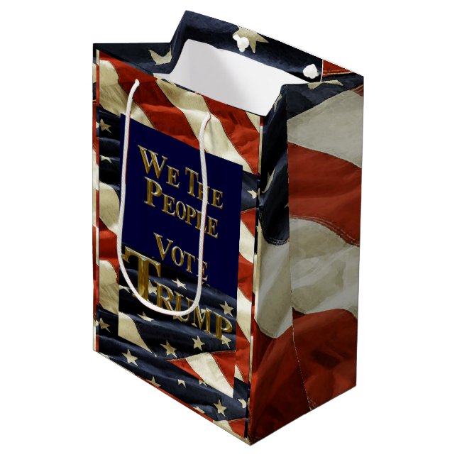 WE THE PEOPLE VOTE TRUMP MEDIUM GIFT BAG (Front Angled)
