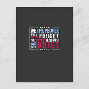 We the People Will Never Forget the Cowards USA Holiday Postcard
