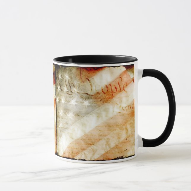 We The People with American Flag Mug (Right)