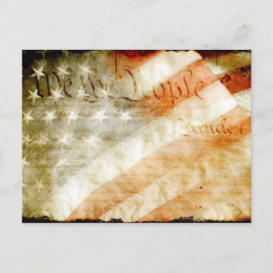 We The People with American Flag Postcard