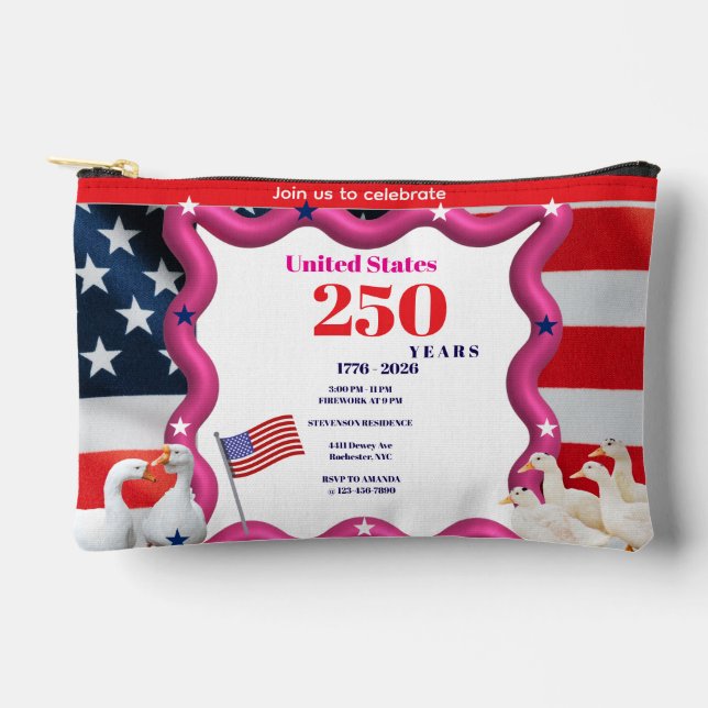 We The Silly Geese 250th Funny Celebration Accessory Pouch (Front)