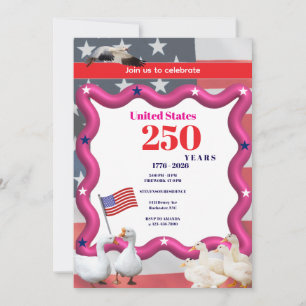 We The Silly Geese 250th Funny Celebration Invitation