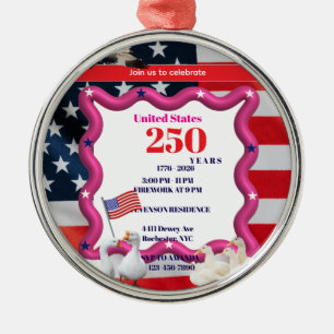 We The Silly Geese 250th Funny Celebration Metal Tree Decoration