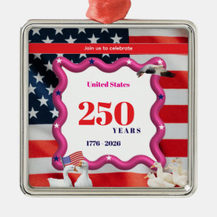 We The Silly Geese 250th Funny Celebration Metal Tree Decoration