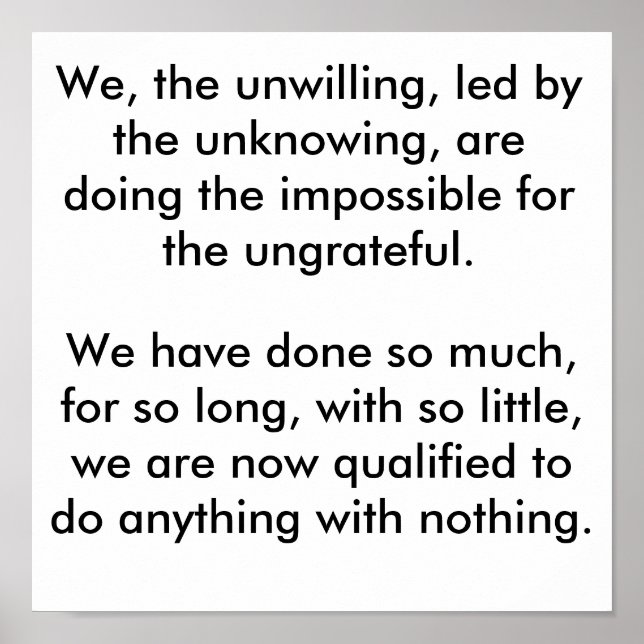 We The Unwilling Poster (Front)