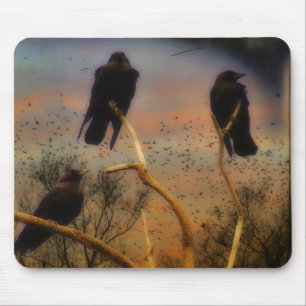 We Three Crows Mouse Mat