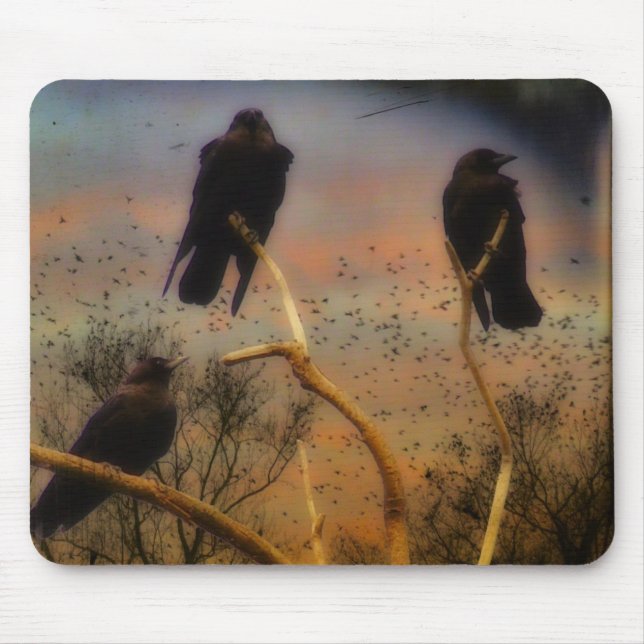 We Three Crows Mouse Mat (Front)
