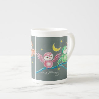 We Three Owls Bone China Mug