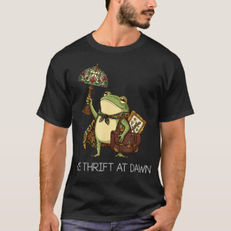We Thrift At Dawn Vintage Funny Frog Thrifting T-Shirt