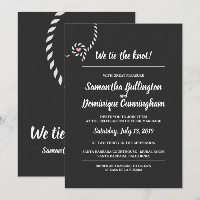 We tie the knot Wedding Invitation (Front/Back)