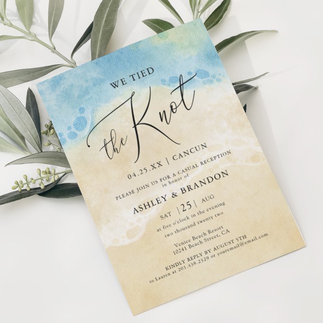 We Tied The Knot Beach Elopement Invitation (Creator Uploaded)