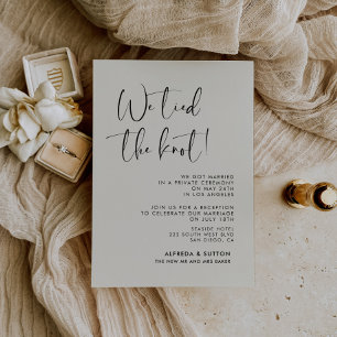 We tied the knot Elegant & modern Light Sage green Invitation