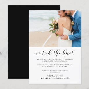We tied the knot Elegant wedding announcement