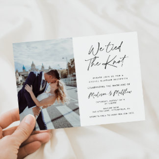 We Tied The Knot Elopement / Wedding Reception Invitation